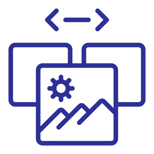 "Image auto scrolling icon with left and right arrows and an image placeholder, representing slideshow or image carousel functionality."