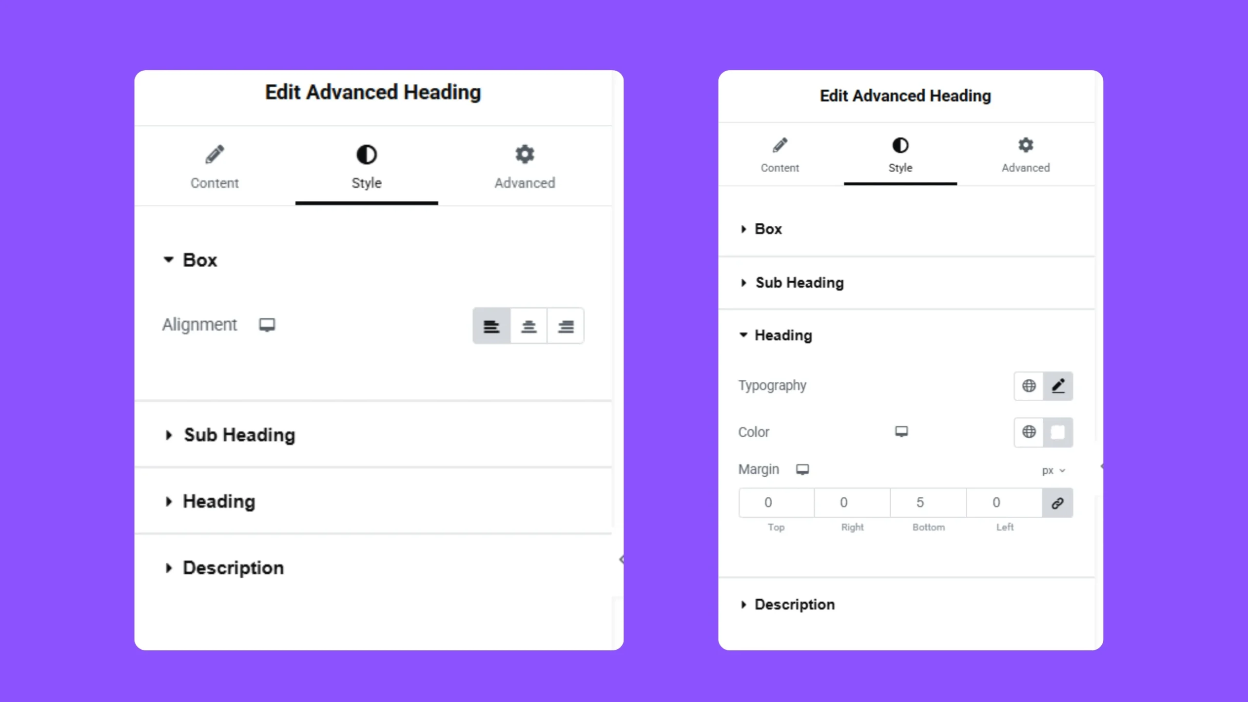 advanced heading style