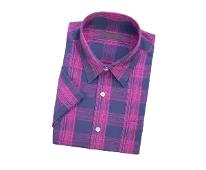 White/Purple Striped Cotton Fitted Shirt