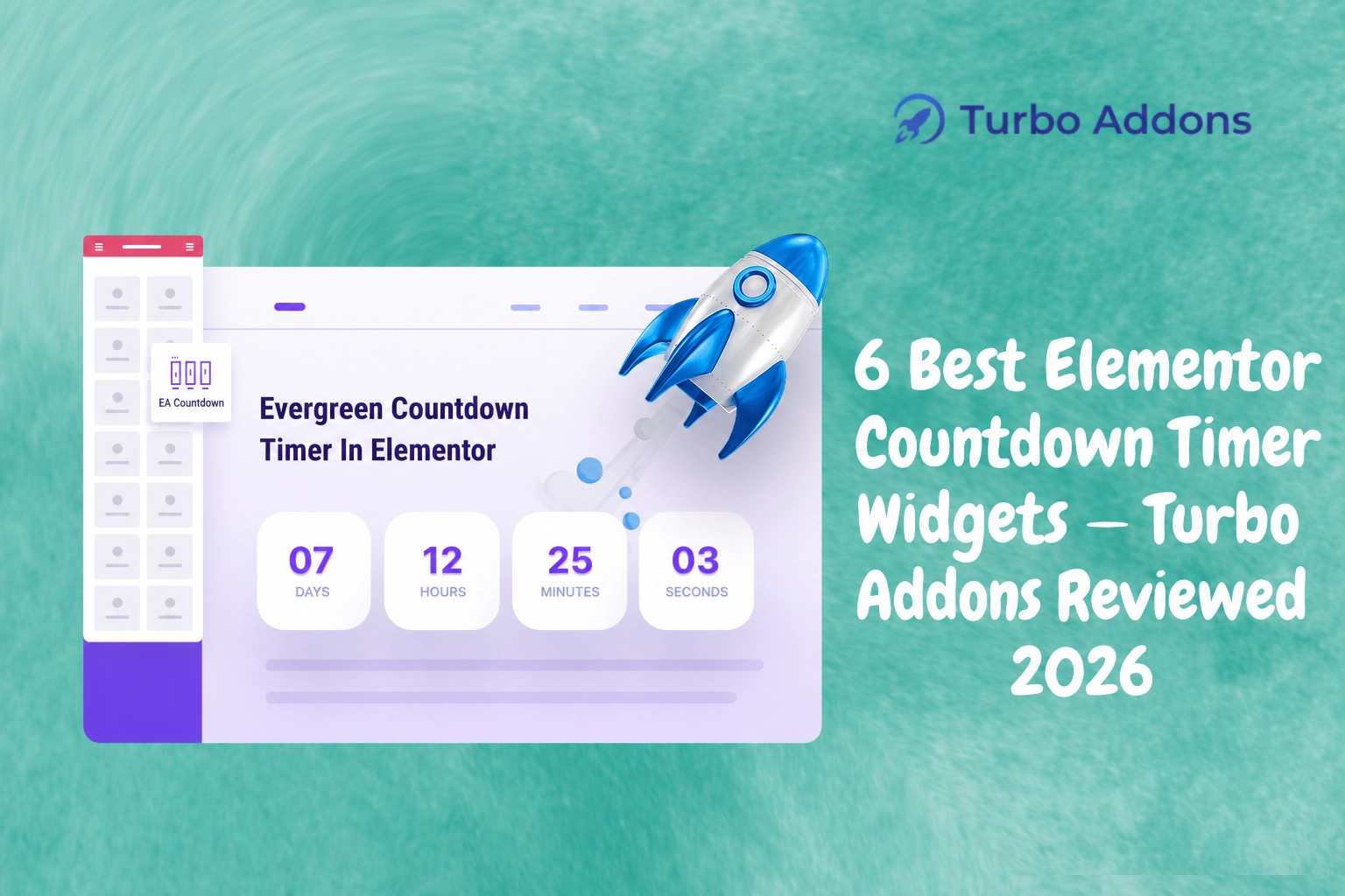 Elementor countdown timer widget displayed in a website design