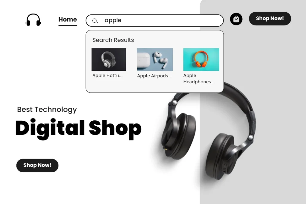 Elementor advanced search widget showing live search results grid