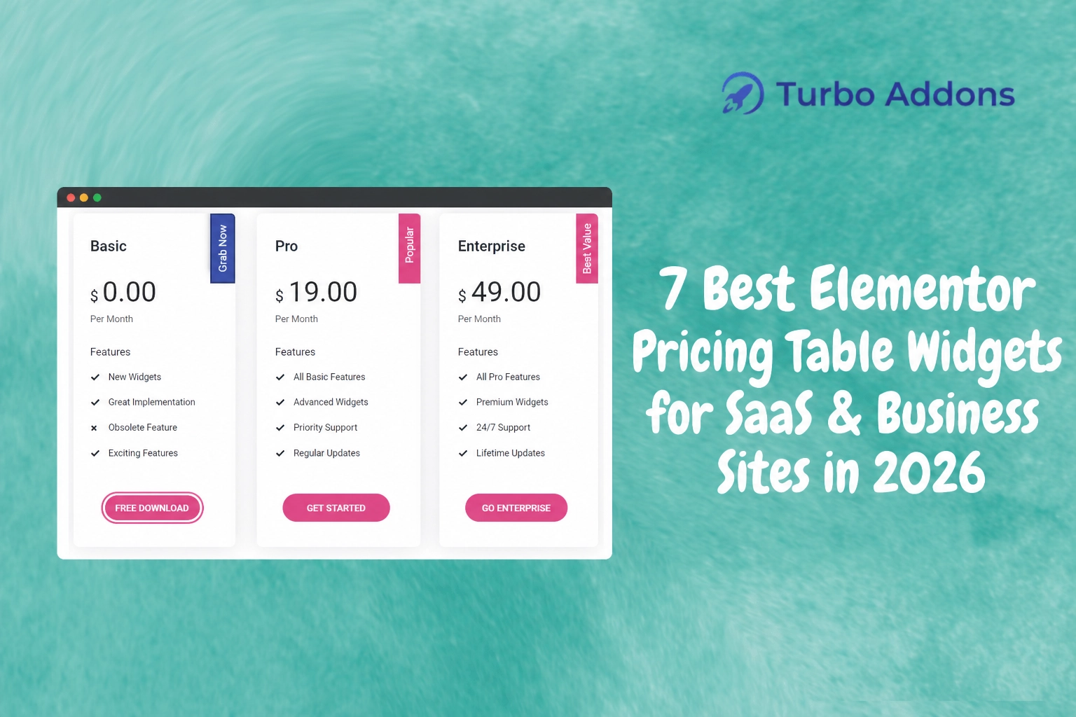 Elementor pricing table widgets comparison for SaaS and business websites