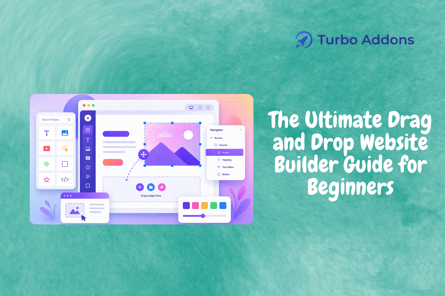 Turbo Addons drag and drop website builder interface preview image