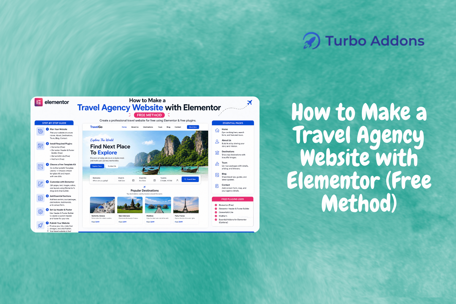 Turbo Addons featured image for Elementor travel agency website guide