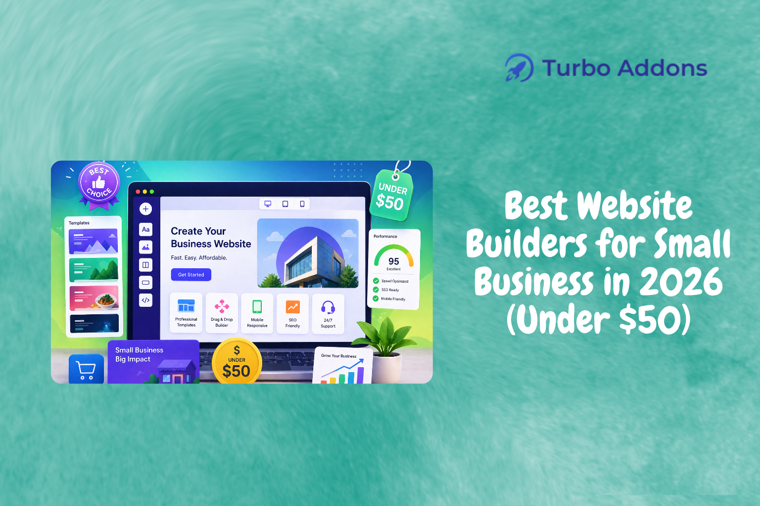 Best Website Builders for Small Business in 2026 (Under $50) - Turbo Addons