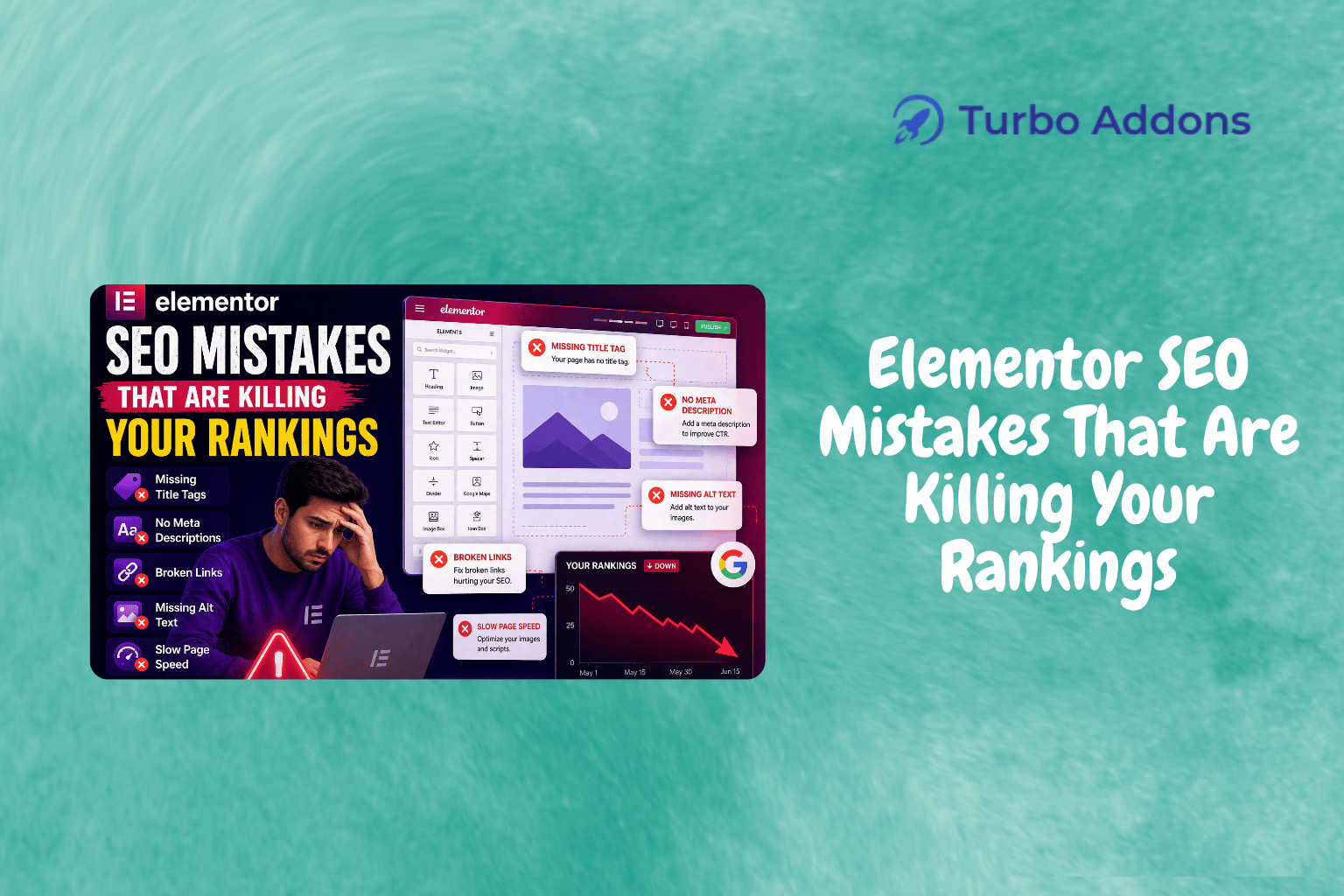 Turbo Addons featured image for Elementor SEO mistakes guide