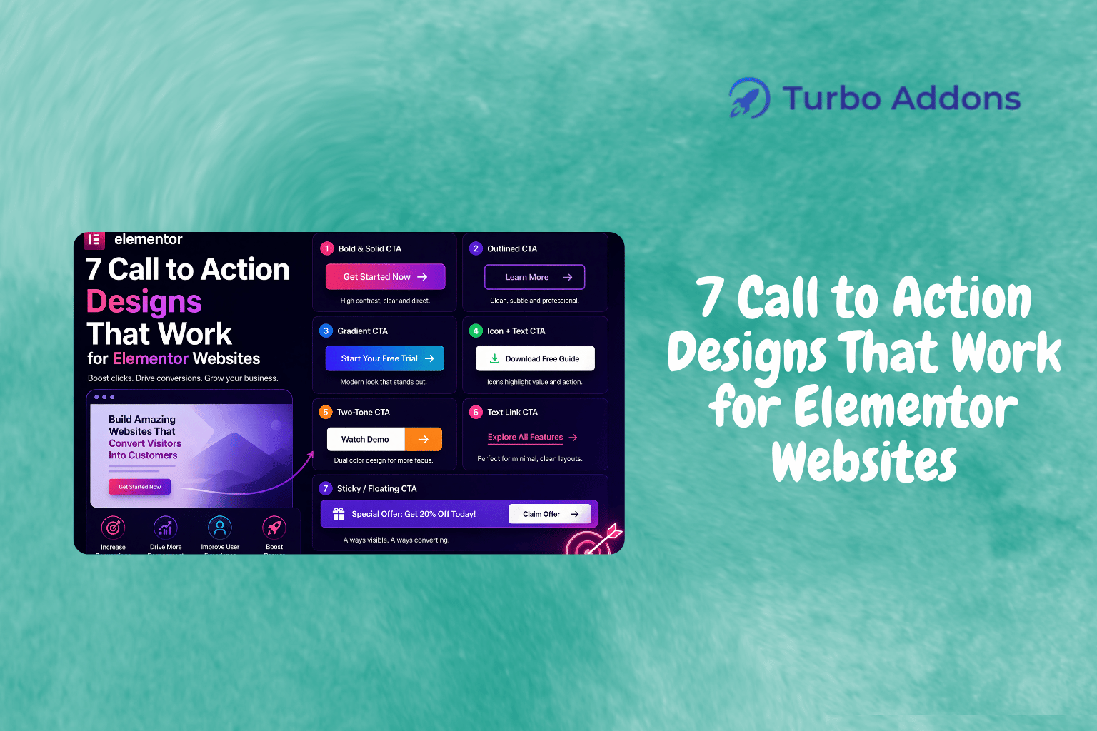 Featured image for Turbo Addons guide on Elementor CTA designs