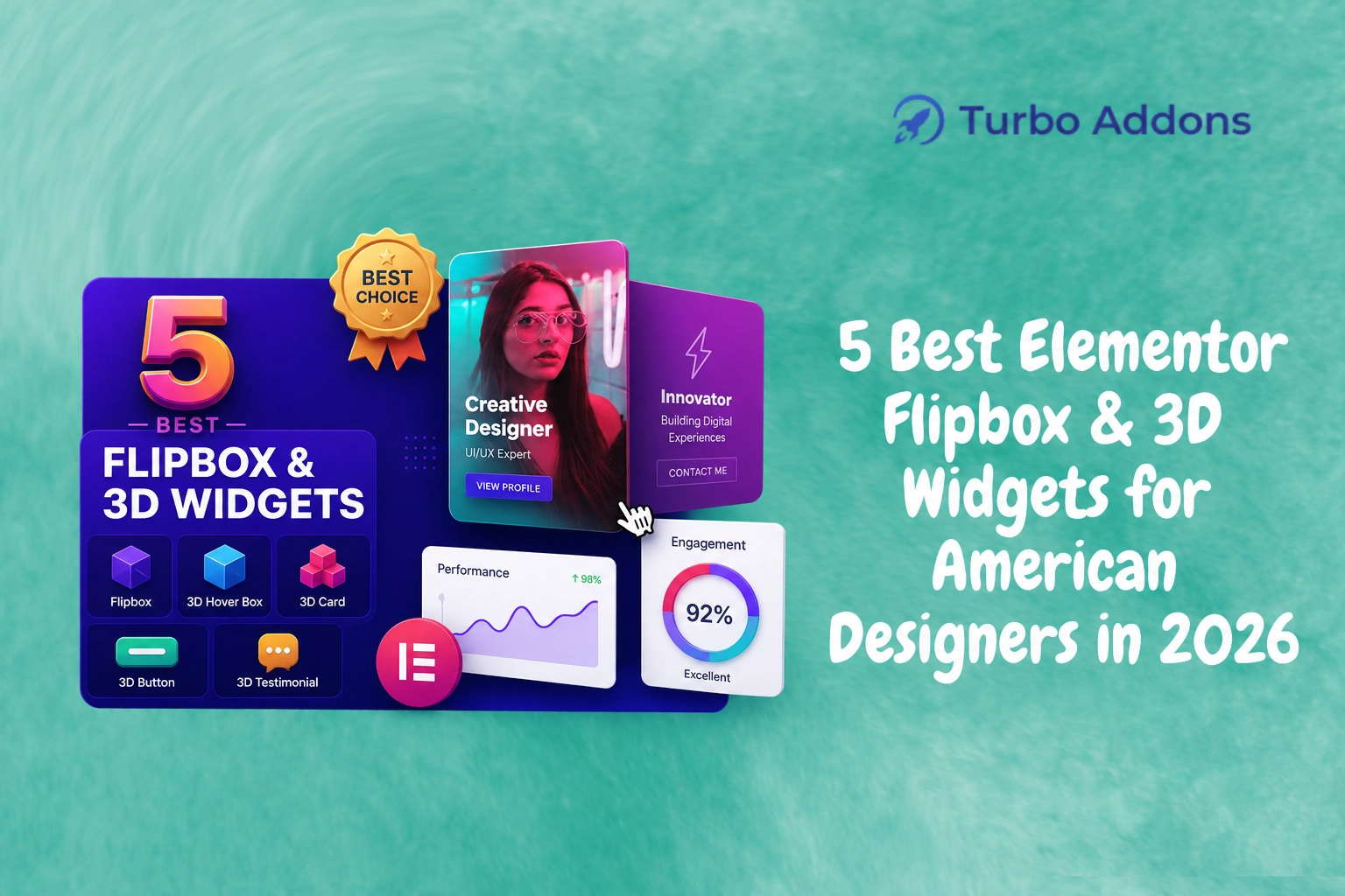 Featured thumbnail of top Elementor flipbox and 3D widgets for 2026