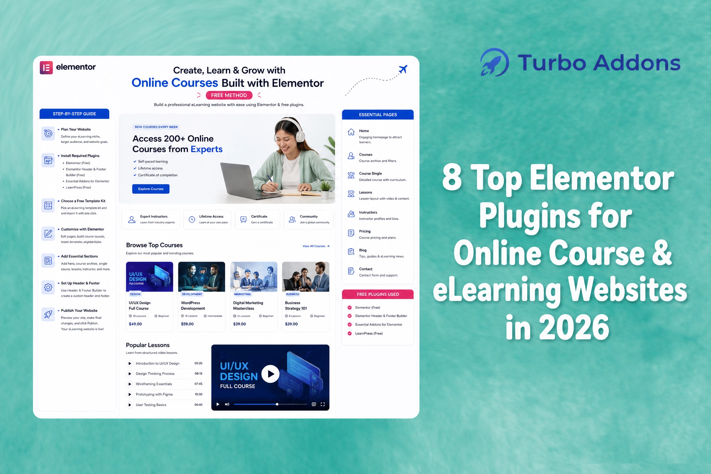 8 Top Elementor Plugins for Online Course & eLearning Websites in 2026