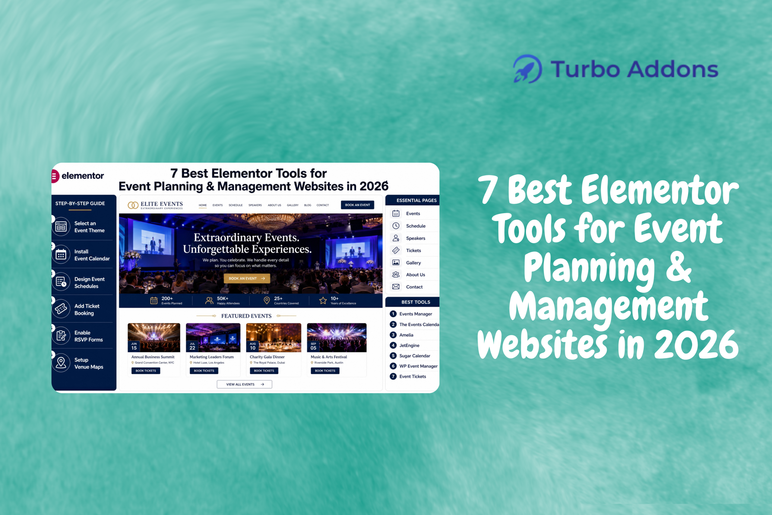 Turbo Addons event planning widgets for Elementor websites