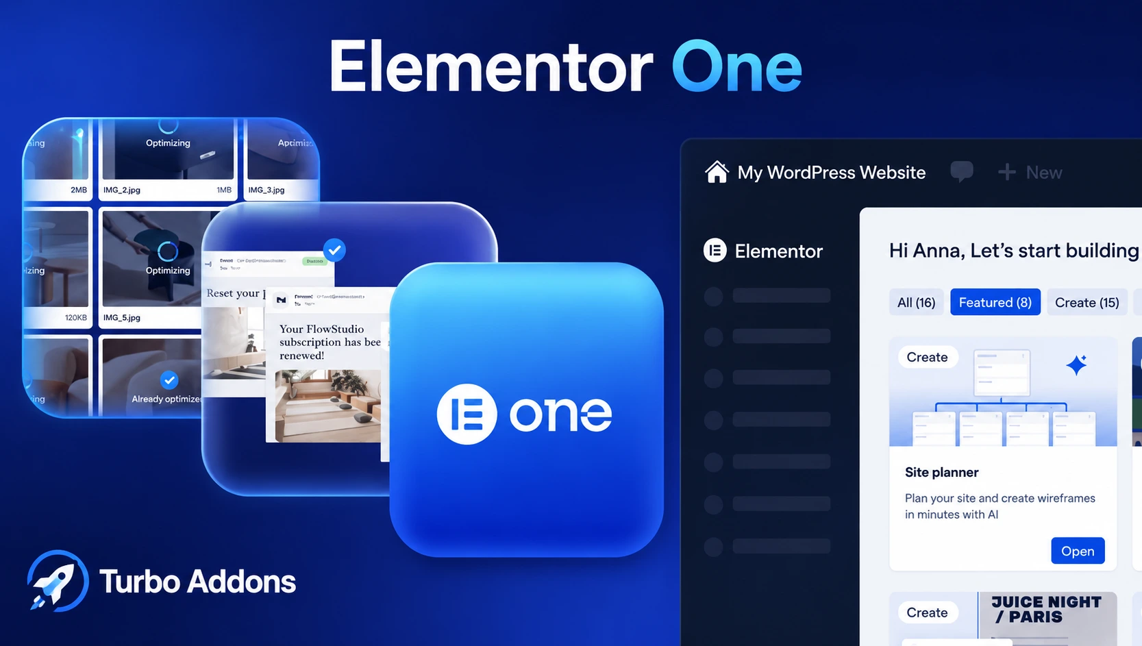 Elementor One platform 2026 guide cover showing builder, AI and optimization features