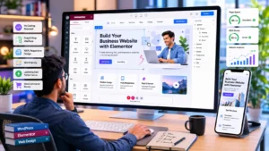 Responsive Elementor business website layout built without coding