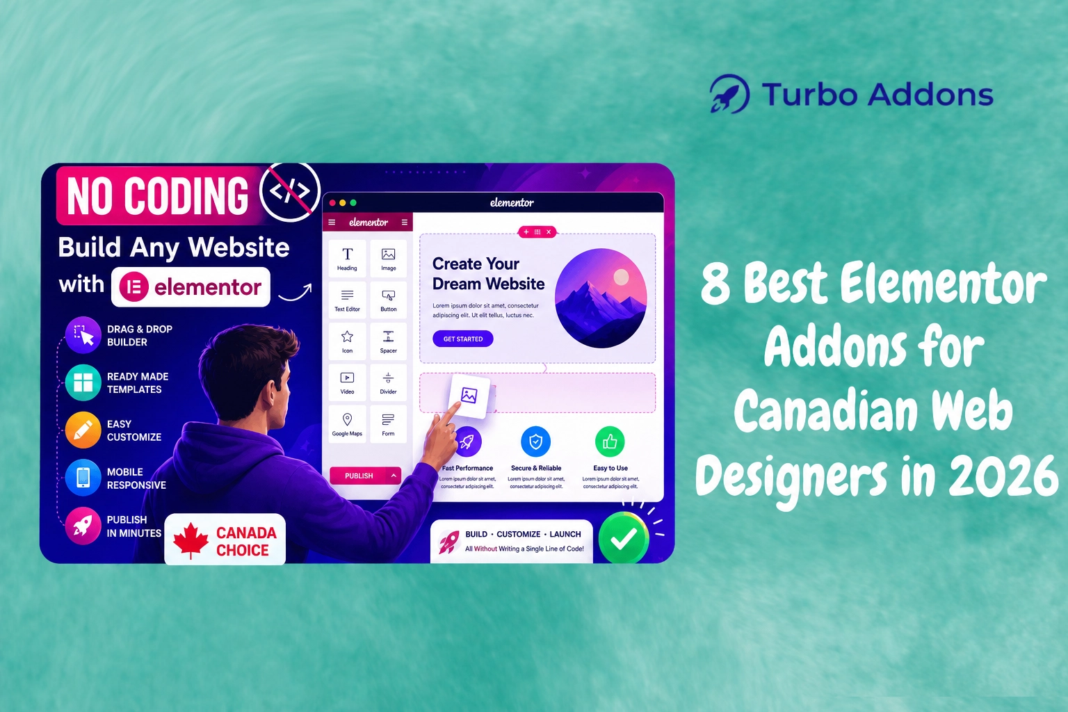 Featured image for the 8 Best Elementor Addons guide for Canadian designers